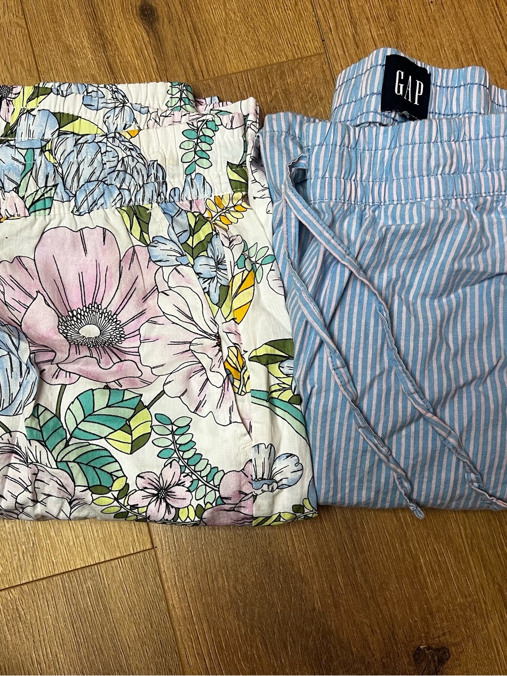 GAP Light Blue Stripe & Floral Women’s PJS 100% cotton